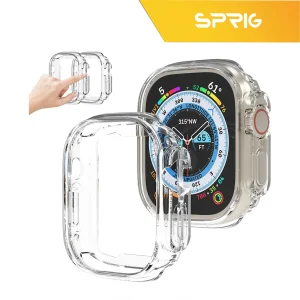 کاور اسپریگ مدل Clear مناسب برای اپل واچ Ultra 49 میلیمتری به همراه محافظ صفحه نمایش