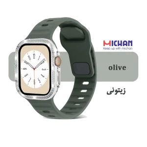 بند میچان مدل Silicone Sport مناسب برای اپل واچ 49 میلی متری سری ULTRA1/ULTRA2/ULTRA3 به همراه کاور
