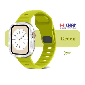بند میچان مدل Silicone Sport مناسب برای اپل واچ 49 میلی متری سری ULTRA1/ULTRA2/ULTRA3 به همراه کاور