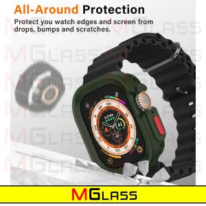 کاور ام‌گلس مدل SIC Armor MG مناسب برای اپل واچ Series SE 2022 Aluminum Case 44mm / SE 2021 Aluminum Case 44mm / Series 5 44mm / Series 6 44mm / SE 44mm به همراه محافظ صفحه نمایش