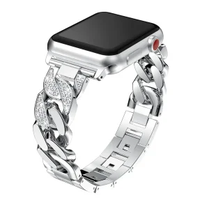 بند گودزیلا مدل Luxury Diamond Stainless مناسب برای اپل واچ 42/44/45 mm
