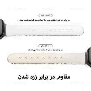 بند آلتیمیت شیلد مدل Transparent Silicone مناسب برای اپل واچ سری 1/2/3 سایز 38mm