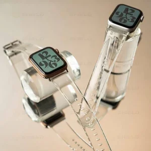 بند آلتیمیت شیلد مدل Transparent Silicone مناسب برای اپل واچ Series Se 44mm
