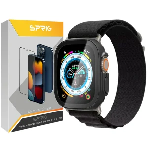 بند اسپریگ مدل Loop Alpine Black Cover مناسب برای اپل واچ Ultra 49 میلی متر به همراه کاور