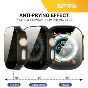 کاور اسپریگ مدل DG Privacy مناسب برای اپل واچ Ultra 49mm / Ultra 2 49mm به همراه محافظ صفحه نمایش