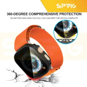 کاور اسپریگ مدل DG Privacy مناسب برای اپل واچ Ultra 49mm / Ultra 2 49mm به همراه محافظ صفحه نمایش