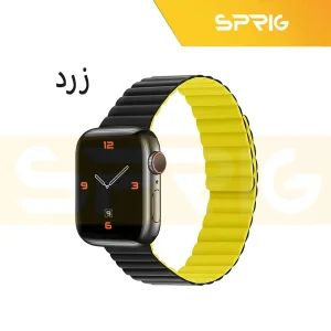بند اسپریگ مدل magnetic silicon dual color مناسب برای اپل واچ سری 1/2/3/4/5/6/7/8/SE/ULTRA سایز 42/44/45/49 میلی متری