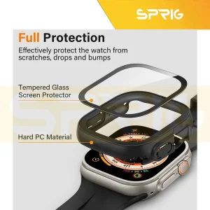 کاور اسپریگ مدل SP-360 مناسب برای اپل واچ Ultra 2 49 میلیمتری به همراه محافظ صفحه نمایش