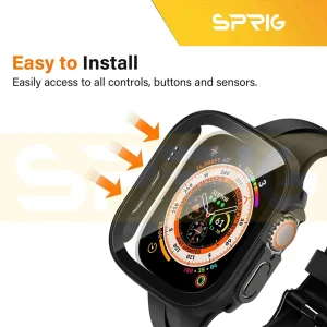 کاور اسپریگ مدل SP-360 مناسب برای اپل واچ Ultra 2 49 میلیمتری به همراه محافظ صفحه نمایش