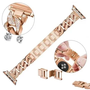 بند گودزیلا مدل Luxury Diamond Stainless مناسب برای اپل واچ سری Se/1/2/3/4/5/6/7/8/9/Ultra/Ultra2 سایز 42/44/45/49mm