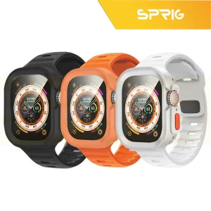 بند اسپریگ مدل Spig Amizze مناسب برای اپل واچ Series 7 45mm / Series 8 45mm / Series 9 45mm به همراه کاور