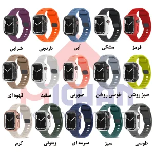 بند میچان مدل Silicone Sport مناسب برای اپل واچ 46 میلی متری سری 10/11 به همراه کاور