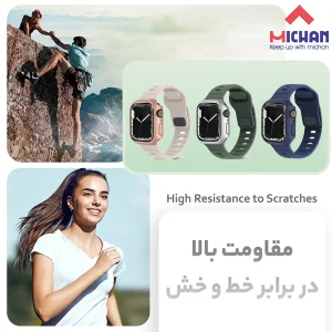 بند میچان مدل Silicone Sport مناسب برای اپل واچ 46 میلی متری سری 10/11 به همراه کاور