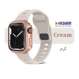 بند میچان مدل Silicone Sport مناسب برای اپل واچ 46 میلی متری سری 10/11 به همراه کاور