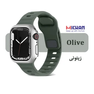 بند میچان مدل Silicone Sport مناسب برای اپل واچ 46 میلی متری سری 10/11 به همراه کاور