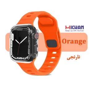 بند میچان مدل Silicone Sport مناسب برای اپل واچ 46 میلی متری سری 10/11 به همراه کاور