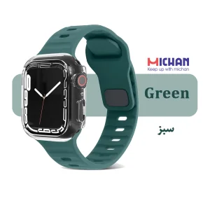 بند میچان مدل Silicone Sport مناسب برای اپل واچ 46 میلی متری سری 10/11 به همراه کاور