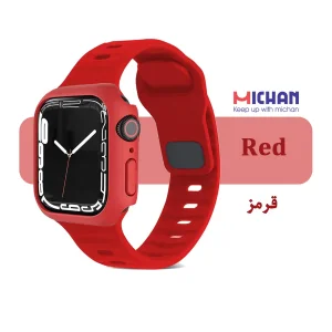 بند میچان مدل Silicone Sport مناسب برای اپل واچ 46 میلی متری سری 10/11 به همراه کاور