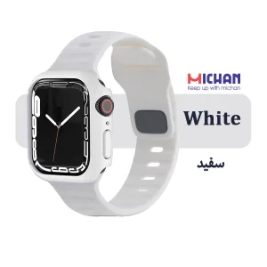 بند میچان مدل Silicone Sport مناسب برای اپل واچ 46 میلی متری سری 10/11 به همراه کاور