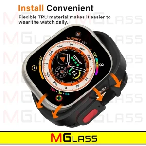 کاور ام‌گلس مدل SIC Armor MG مناسب برای اپل واچ سری 7/8/9 سایز 45 میلی متری به همراه محافظ صفحه نمایش