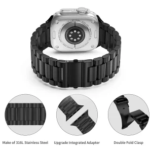 بند ساعت آکوآرا مدل Hexa 3Bead مناسب برای اپل واچ 41 میلیمتری سری SE2021/7/8/9 به همراه کاور