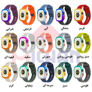 بند میچان مدل Silicone Sport مناسب برای اپل واچ 49 میلی متری سری ULTRA1/ULTRA2/ULTRA3 به همراه کاور
