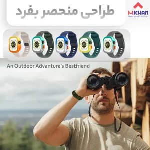 بند میچان مدل Silicone Sport مناسب برای اپل واچ 49 میلی متری سری ULTRA1/ULTRA2/ULTRA3 به همراه کاور