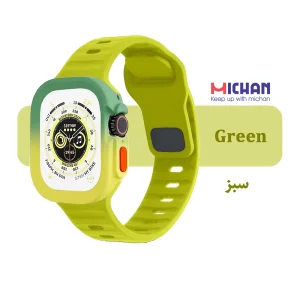 بند میچان مدل Silicone Sport مناسب برای اپل واچ 49 میلی متری سری ULTRA1/ULTRA2/ULTRA3 به همراه کاور