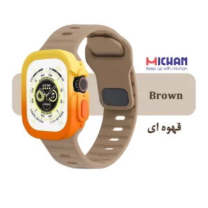 بند میچان مدل Silicone Sport مناسب برای اپل واچ 49 میلی متری سری ULTRA1/ULTRA2/ULTRA3 به همراه کاور