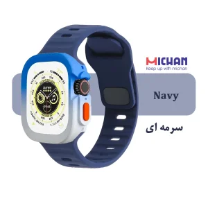 بند میچان مدل Silicone Sport مناسب برای اپل واچ 49 میلی متری سری ULTRA1/ULTRA2/ULTRA3 به همراه کاور