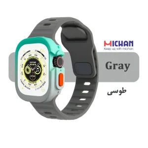 بند میچان مدل Silicone Sport مناسب برای اپل واچ 49 میلی متری سری ULTRA1/ULTRA2/ULTRA3 به همراه کاور