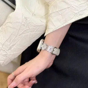 بند اسپریگ مدل Flower Diamond مناسب برای اپل واچ 42/44/45/46/49 میلی متری سری Se/1/2/3/4/5/6/7/8/9/10/Ultra/Ultra2