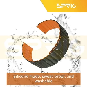 بند اسپریگ مدل magnetic silicon dual color مناسب برای اپل واچ 42 / 44 / 45 / 49 میلی متری