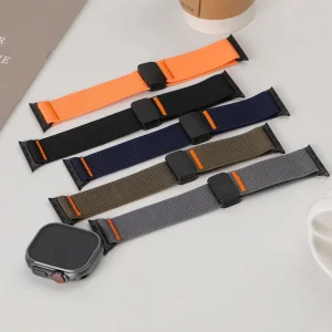 بند آلتیمیت شیلد مدل Fabric Mag Elastic مناسب برای اپل واچ 42/44/45 میلی متری سری SE/1/2/3/4/5/6/7/8/9