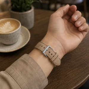 بند آلتیمیت شیلد مدل GRY Leather مناسب برای اپل واچ 38/40/41 میلی متری سری SE/1/2/3/4/5/6/7/8/9