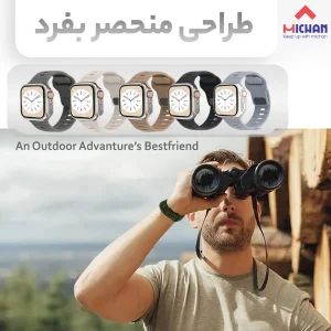 بند میچان مدل Silicone Sport مناسب برای اپل واچ 40/41 میلی متری سری SE/SE2/SE3/4/5/6/7/8/9 به همراه کاور