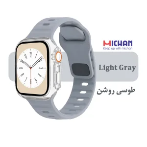 بند میچان مدل Silicone Sport مناسب برای اپل واچ 40/41 میلی متری سری SE/SE2/SE3/4/5/6/7/8/9 به همراه کاور