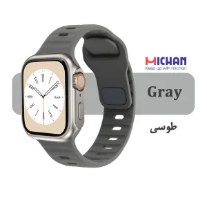 بند میچان مدل Silicone Sport مناسب برای اپل واچ 40/41 میلی متری سری SE/SE2/SE3/4/5/6/7/8/9 به همراه کاور