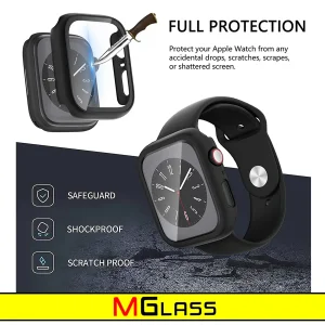 کاور ام‌گلس مدل MG-360 مناسب برای اپل واچ Series 8 Aluminum 45mm / Series 7 Aluminum 45mm به همراه محافظ صفحه نمایش