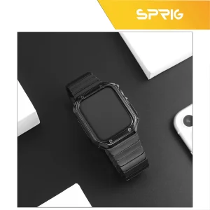 بند اسپریگ مدل Swatch مناسب برای اپل واچ Ultra 49 میلی متری به همراه کاور