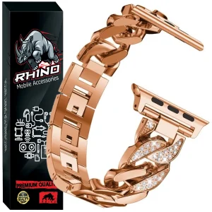 بند راینو مدل Diamond Cartir مناسب برای اپل واج سری 8 سایز 45mm