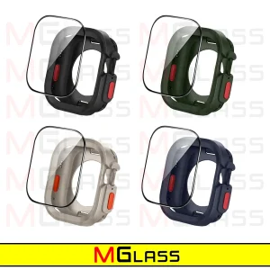 کاور ام‌گلس مدل SIC Armor MG مناسب برای اپل واچ Series 7 Aluminum 45mm / Series 8 Aluminum 45mm / Series 9 Aluminum 45mm به همراه محافظ صفحه نمایش