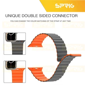 بند اسپریگ مدل Silicone Magnetic Link GRY مناسب برای اپل واچ Series 7 Aluminum 45mm / Series 8 Aluminum 45mm / Series 9 Aluminum 45mm