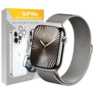 بند اسپریگ مدل Milanese STL مناسب برای اپل واچ Series 10 46mm