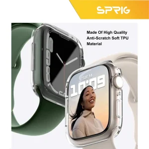 کاور اسپریگ مدل SP-Cl مناسب برای اپل واچ Series 8 Aluminum 45mm / Series 7 Aluminum 45mm به همراه محافظ صفحه نمایش
