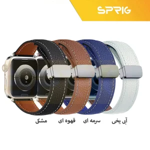 بند اسپریگ مدل Magnetic Leather مناسب برای اپل واچ سری 7/8/9 سایز 45mm