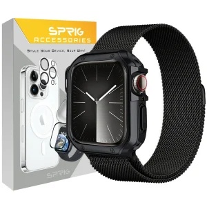 بند اسپریگ مدل Milanese Lux Guard مناسب برای اپل واچ Ultra / Ultra 2 49mm به همراه کاور