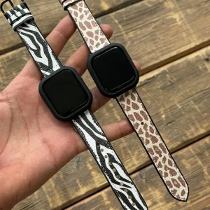 بند آکوآرا مدل Zebra Leather مناسب برای اپل واچ 38/40/41 میلیمتری سری SE/1/2/3/4/5/6/7/8/9