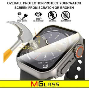 کاور ام‌گلس مدل MG-Ultra مناسب برای اپل واچ Series SE 2022 Aluminum Case 40mm / SE 2021 Aluminum Case 40mm / Series 5 40mm / Series 6 40mm / Series 4 40mm به همراه محافظ صفحه نمایش