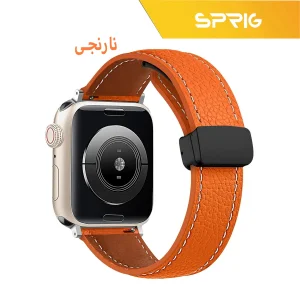 بند اسپریگ مدل Magnetic Leather مناسب برای اپل واچ 42 / 44 / 45 / 49 میلی متر